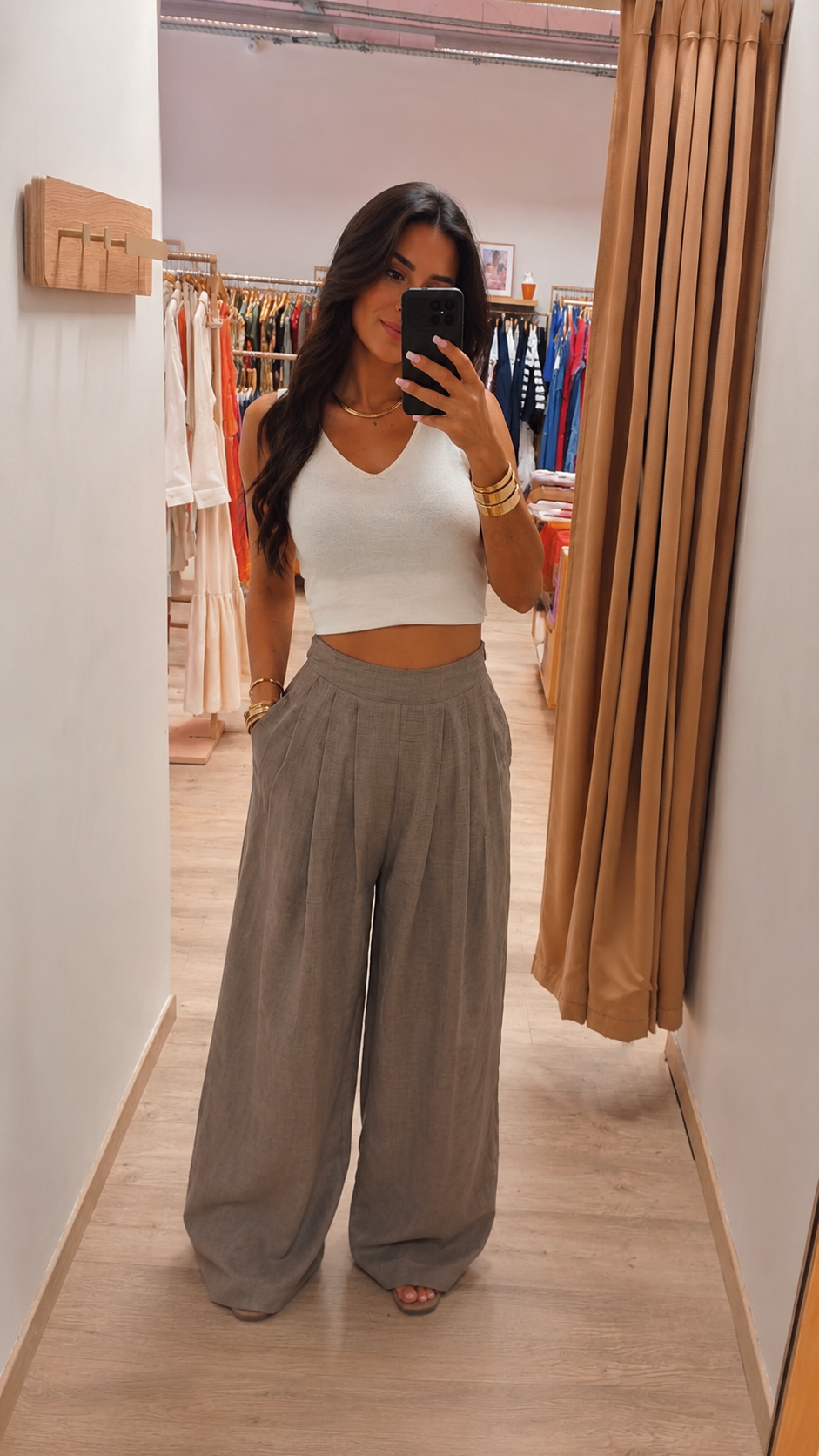 Pantalon Palazzo Taupe