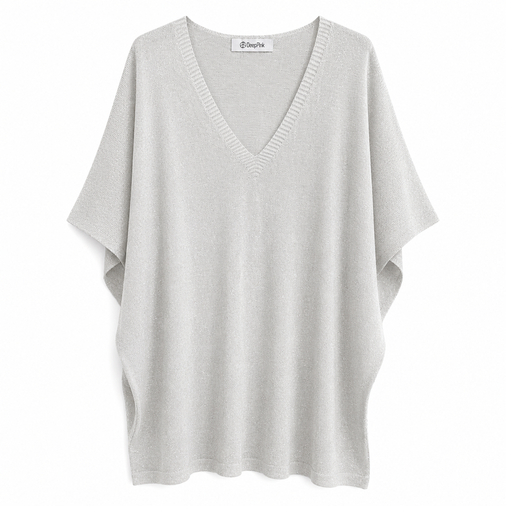 Haut Maille Lurex – Gris Argenté  Scintillant ✨