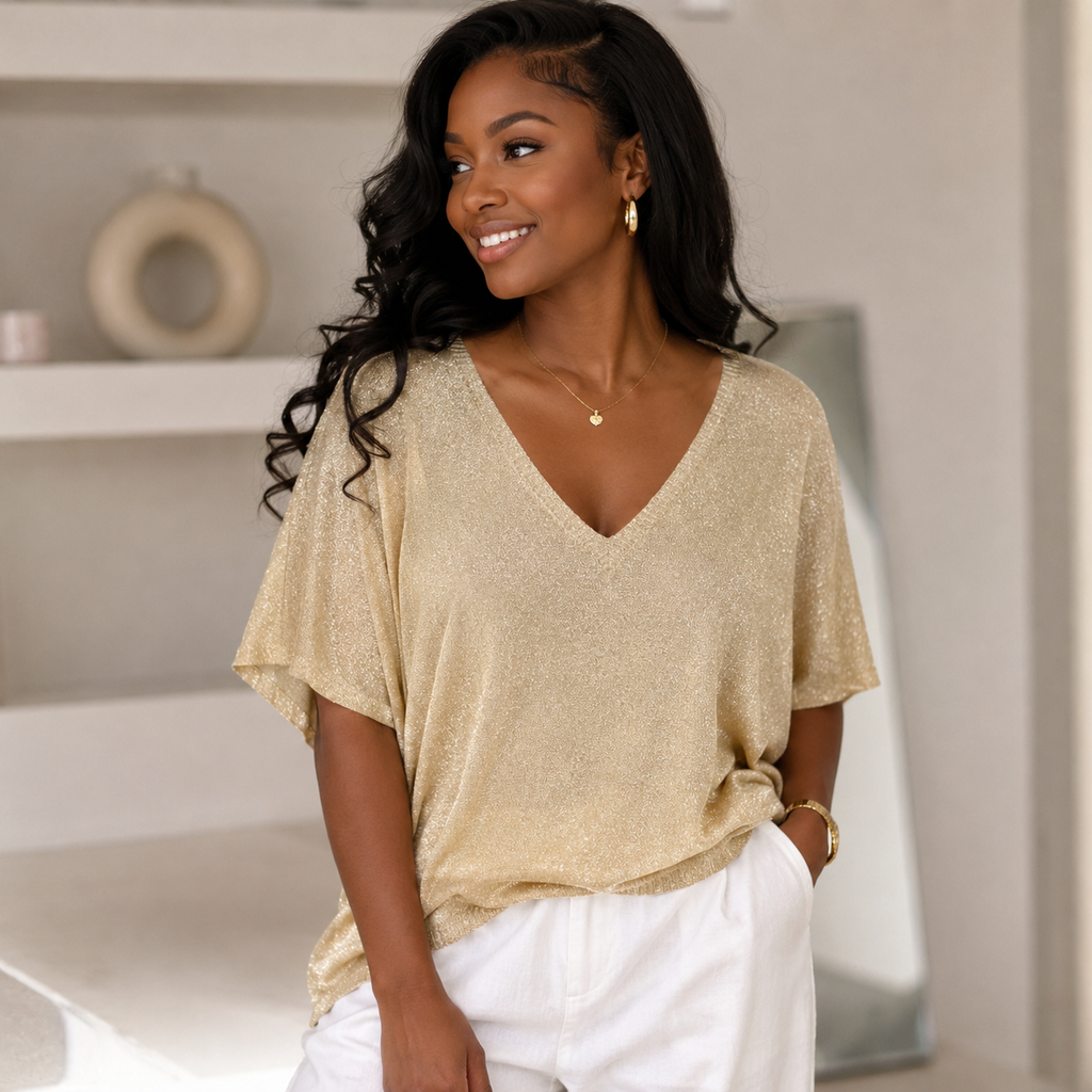 Haut Maille Lurex – Doré