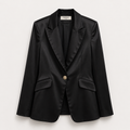 Blazer satiné Noire – Élégance intemporelle