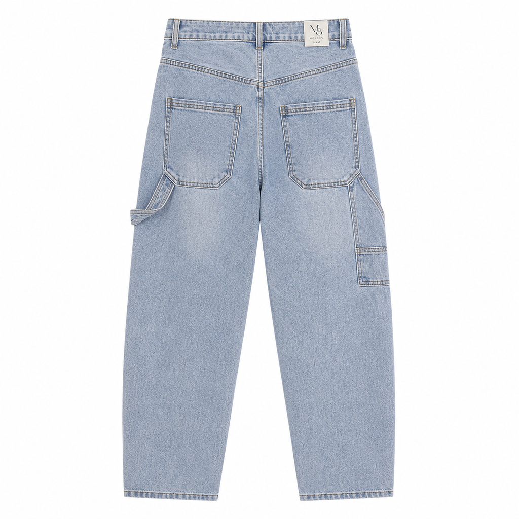 Jean Cargo Wide Leg Bleu Clair