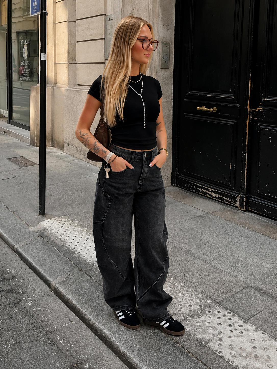 Jean Balloon Gris Délavé