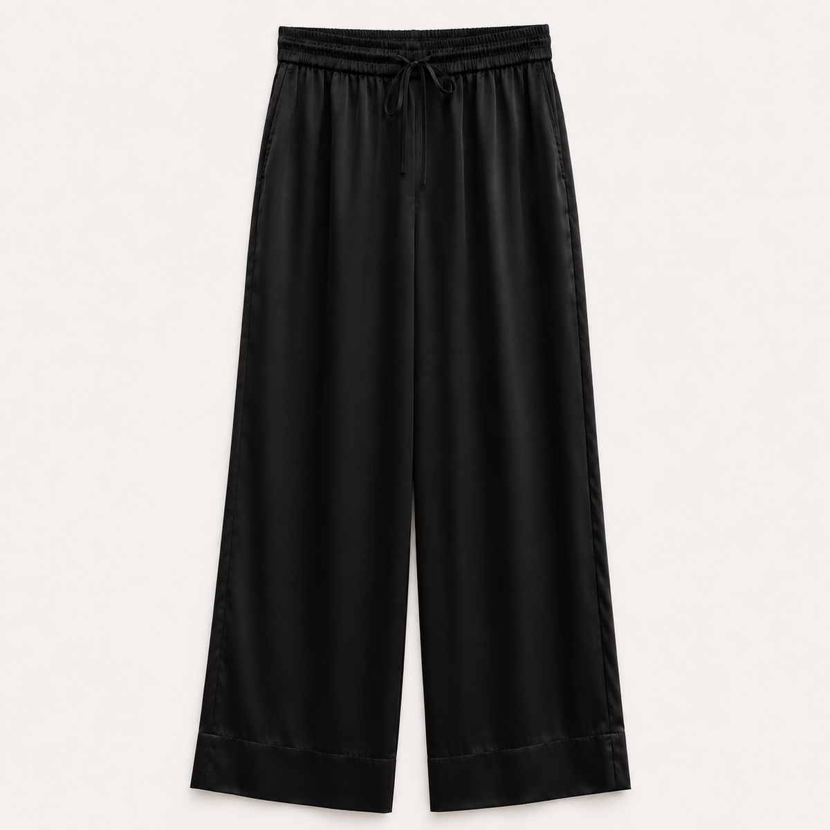 Pantalon satiné noire – Élégance & confort