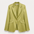Blazer satiné Vert Olive – Élégance intemporelle